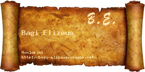 Bagi Elizeus névjegykártya